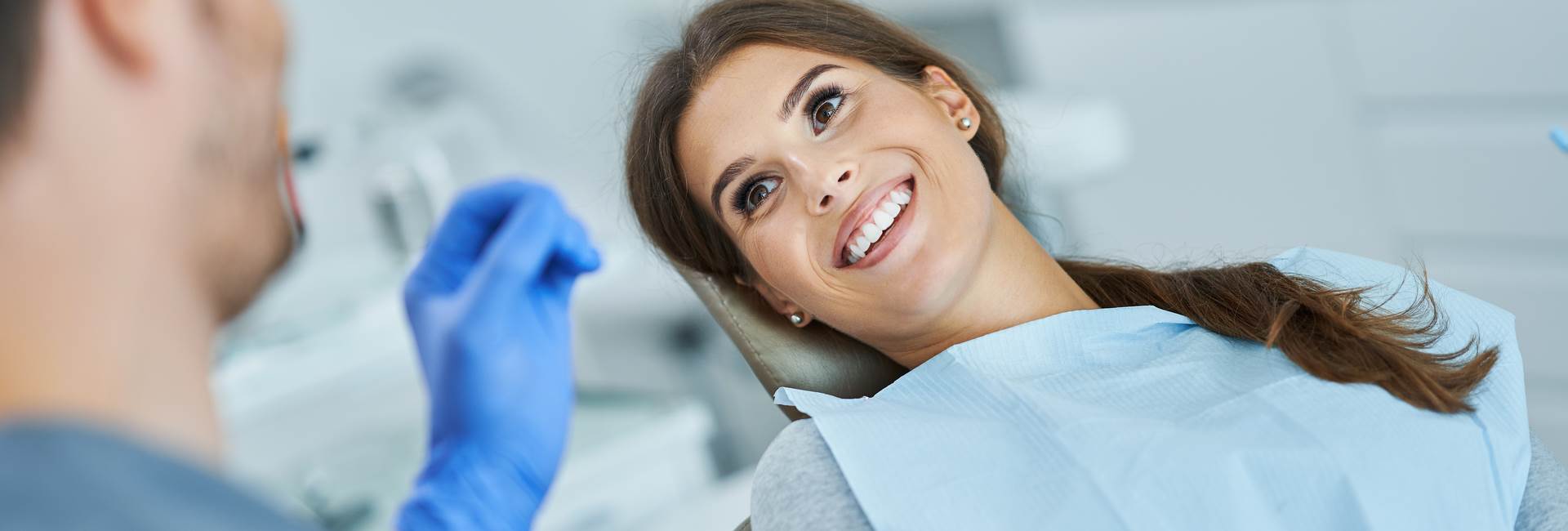 Beautiful woman smiling after Root Canals